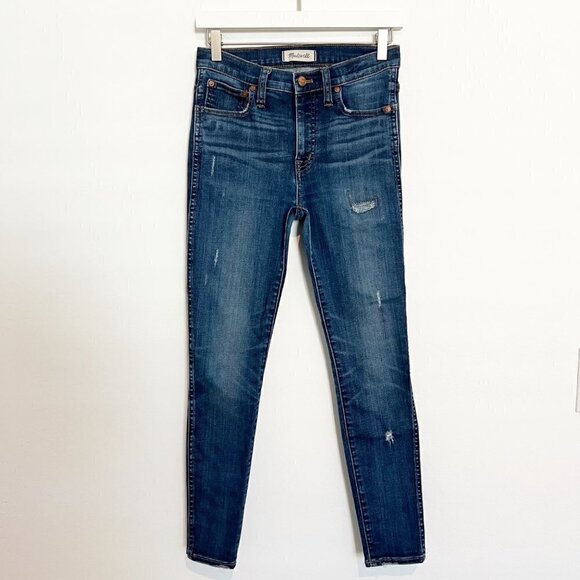Madewell Denim 9" High Rise Skinny Jeans Distressed Edition G7190 Blue Size 27 - Picture 3 of 11
